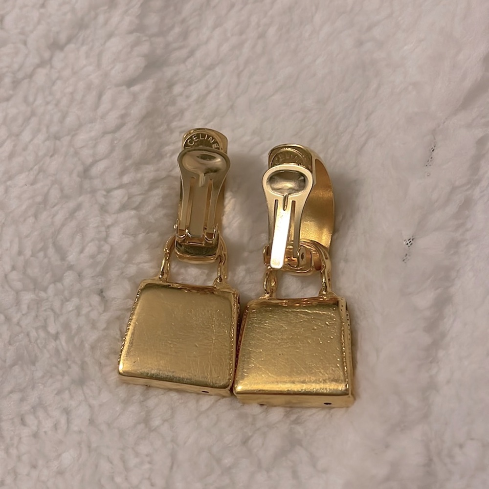 Celine *RARE* Vintage 91 mini purse clip-on earrings - Picture 2 of 6